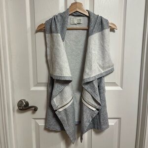 Anthropologie Gray and Cream Vest by Saturday Sunday